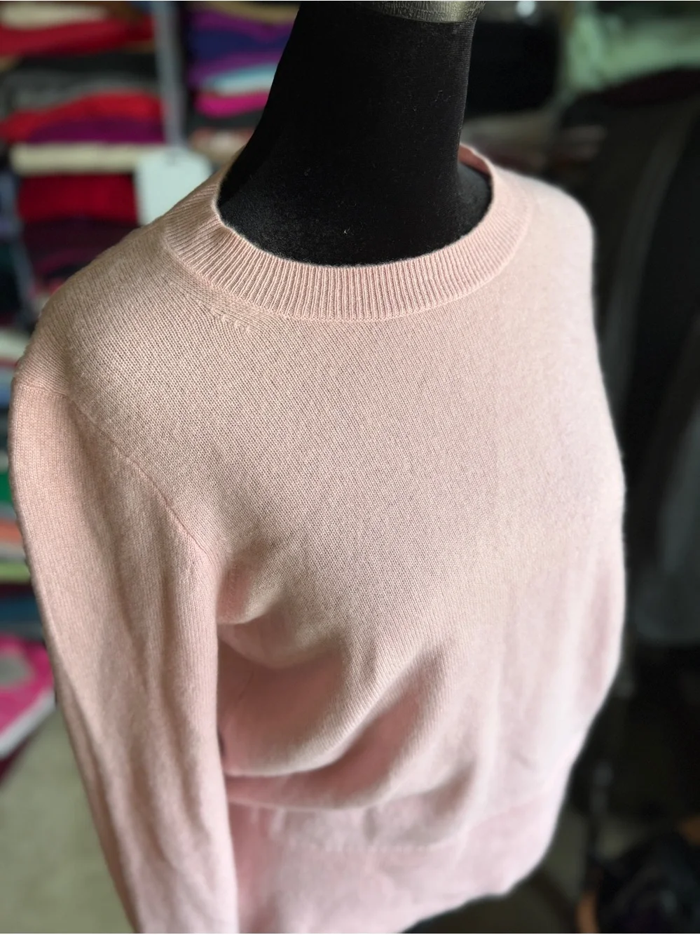 J. Crew Pale Pink Crewneck Cashmere Sweater